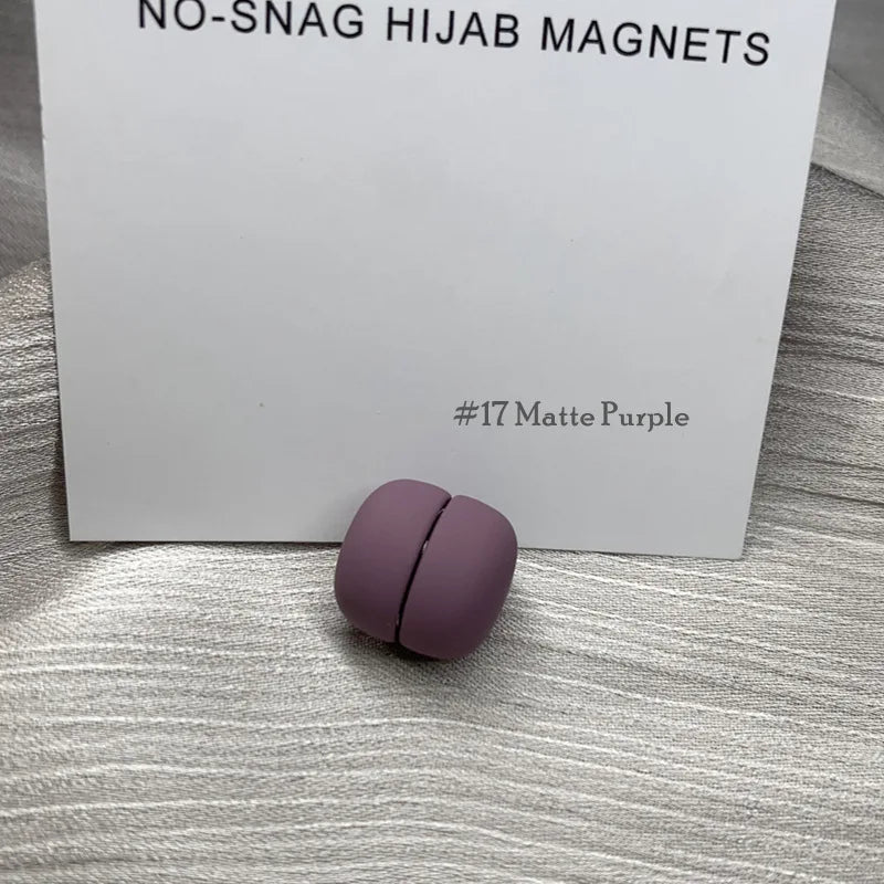 Matte Metal Magnet Hijab Muslim Scarf Hijab pins for Wome Macarone color Islamic Pinless Safety Headscarf Brooches Accessories